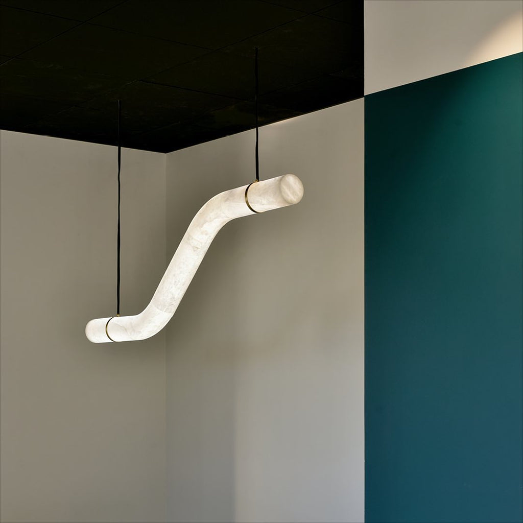 Streamlined Alabaster Pendant Lamp by Manor Lights