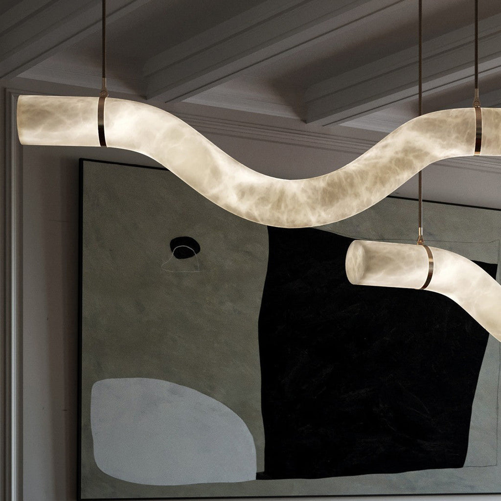 Streamlined Alabaster Pendant Lamp by Manor Lights