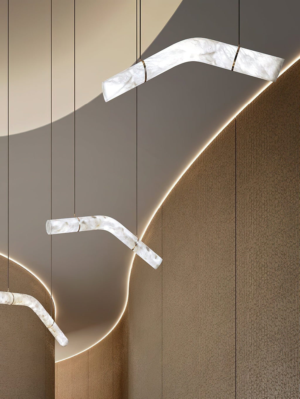 Streamlined Alabaster Pendant Lamp by Manor Lights