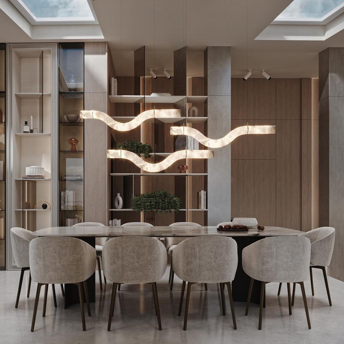 Streamlined Alabaster Pendant Lamp by Manor Lights