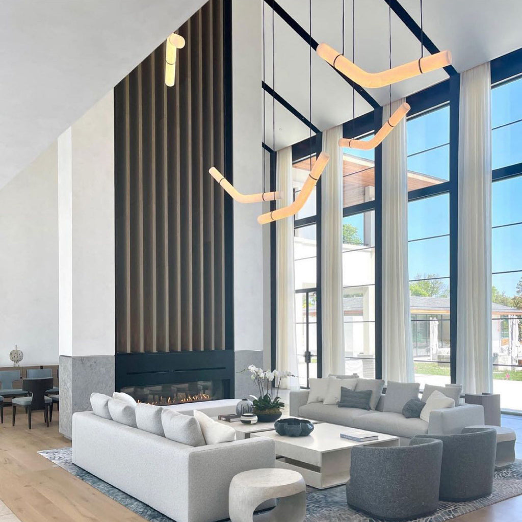 Streamlined Alabaster Pendant Lamp by Manor Lights