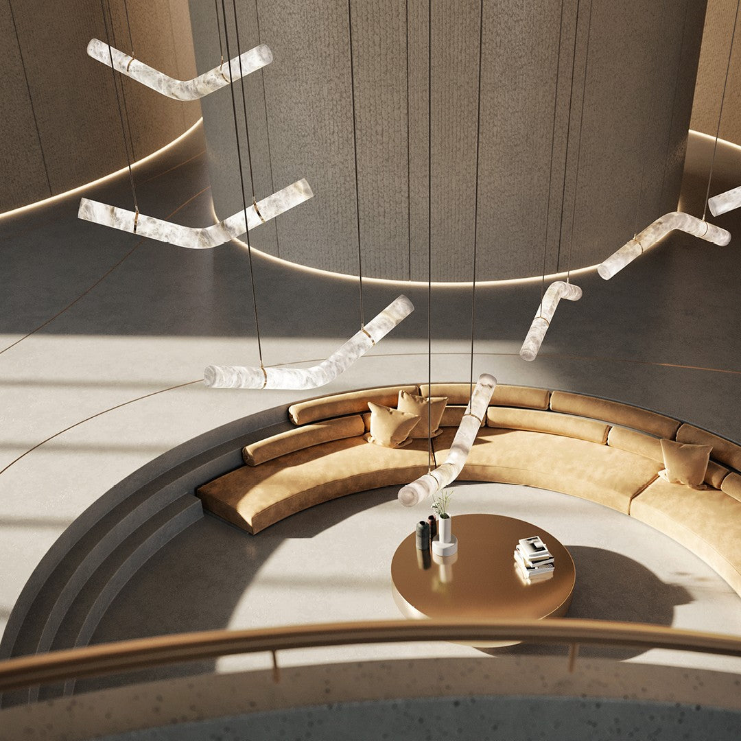 Streamlined Alabaster Linear Pendant Light product image