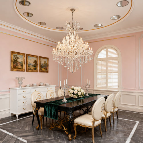 60 Lights Big Chrome Maria Theresa Chandelier 67X79 Inch Large Crystal Chandelier for High Ceiling Foyer-大吊灯-Manorlights