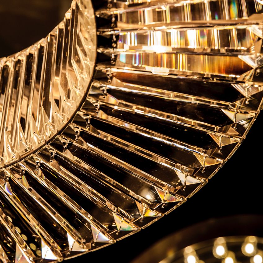 Lito Round Crystals Chandelier-Chandelier-Manorlights
