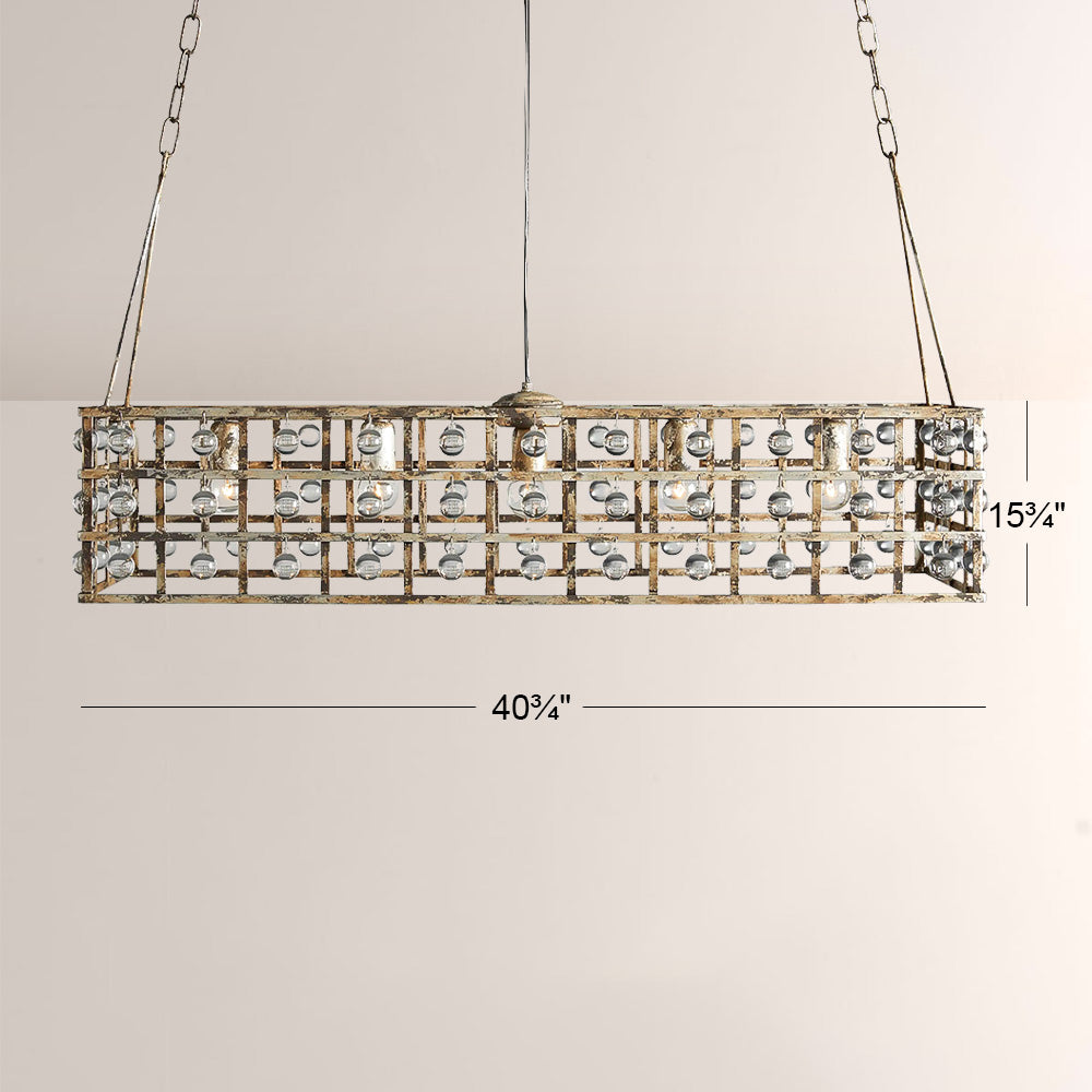 La Cage Rectangular Chandelier-Chandelier-Manorlights