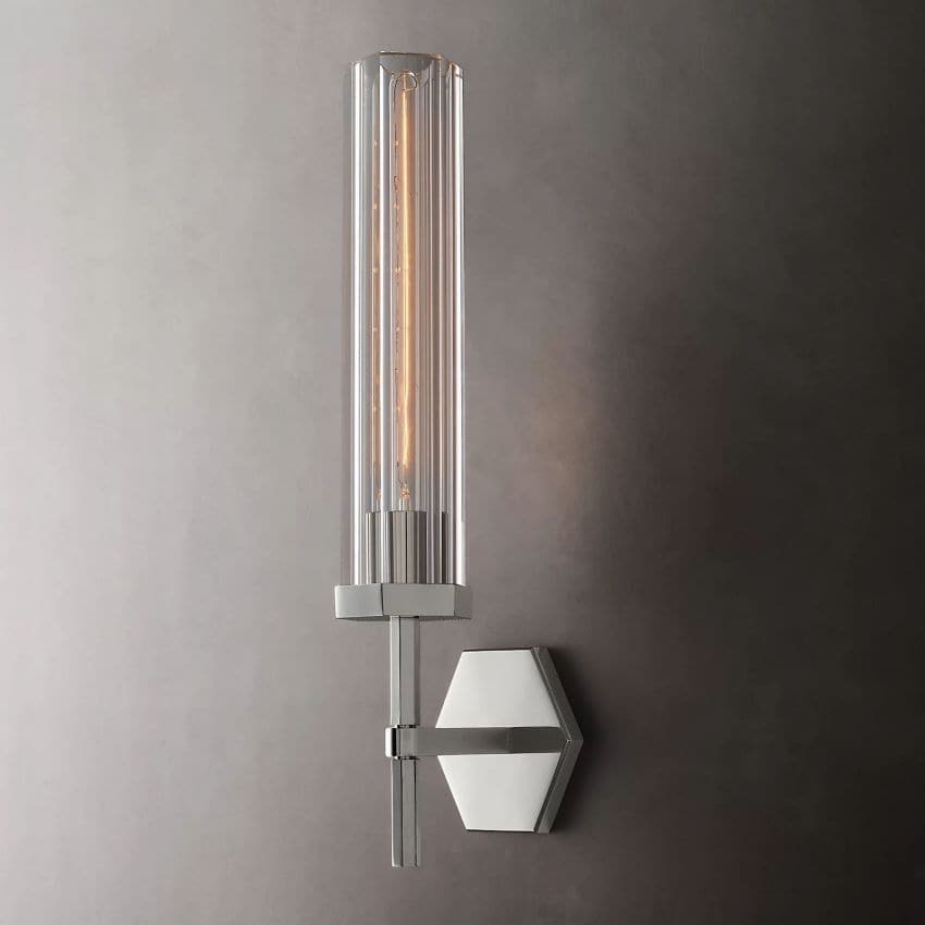 Lambert Hexagonal Grand Wall Sconce 19¼"H-Wall Sconce-Manorlights