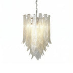 Leaf-Textured Layered Glass Chandelier by Manorlights