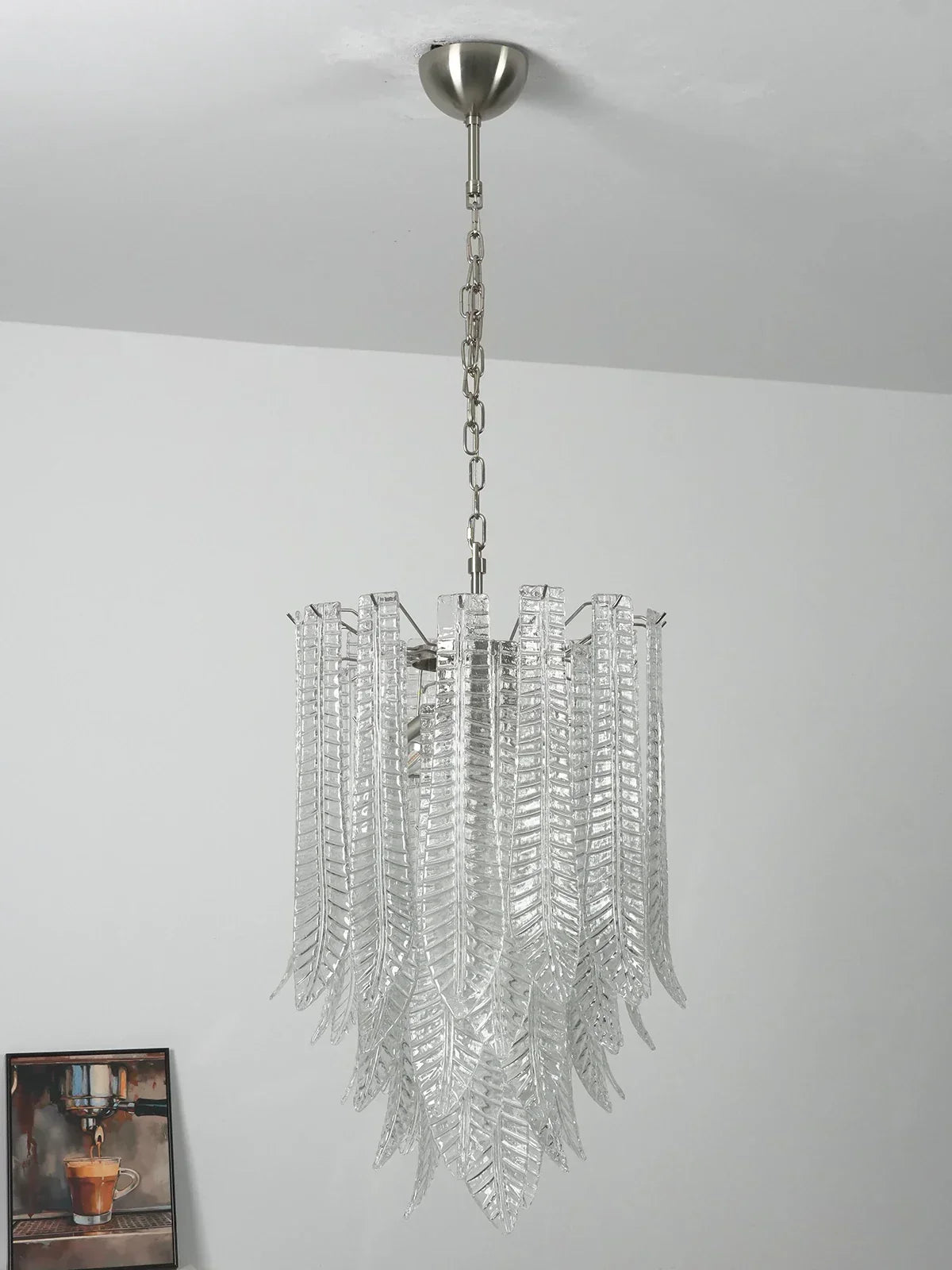 Leaf-Textured Layered Glass Chandelier product image