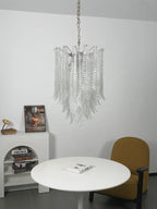 Leaf-Textured Layered Glass Chandelier product image
