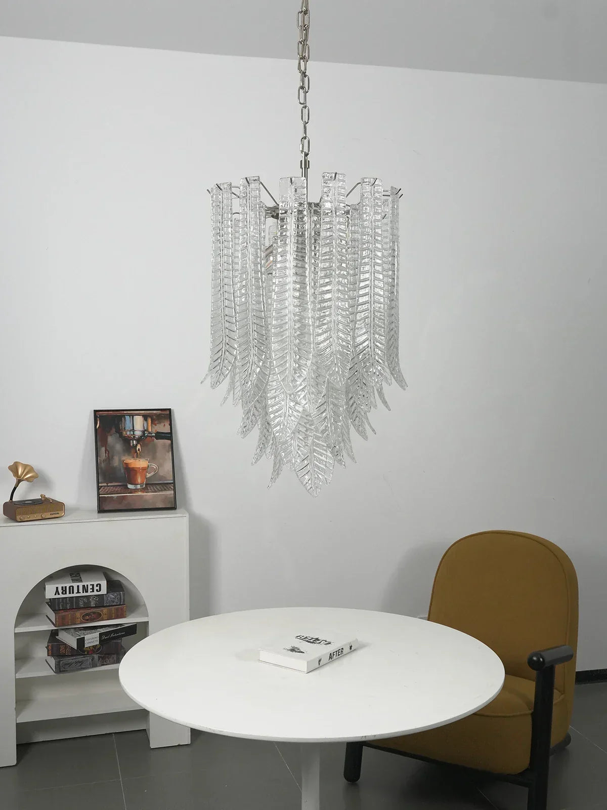 Leaf-Textured Layered Glass Chandelier product image