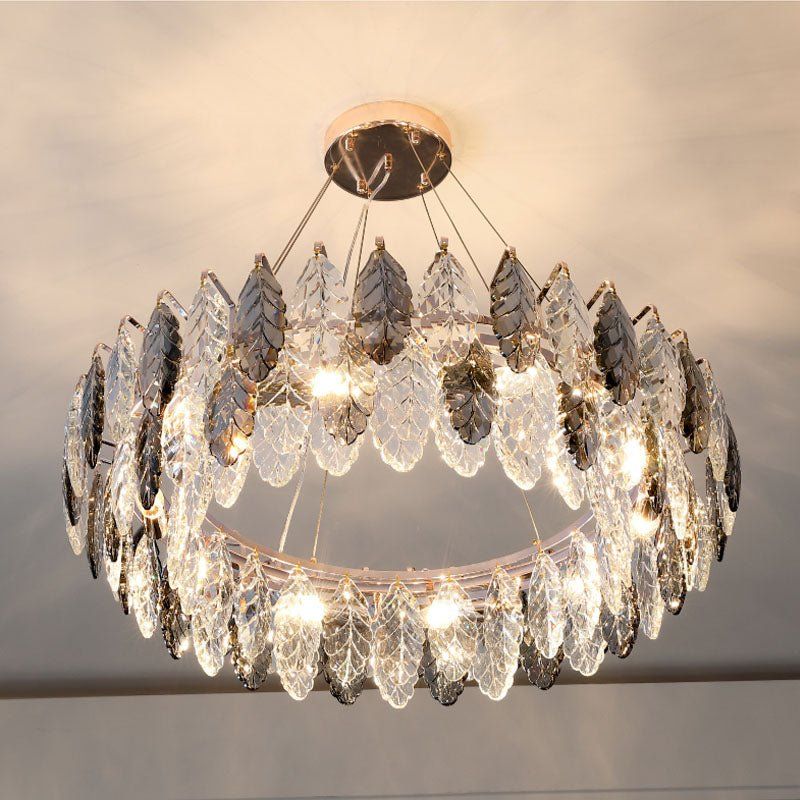 Luxirious Leaf Ring Chandelier 19"