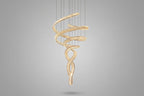 Tall Twisting Glass Staircase Chandelier-Chandelier-Manorlights