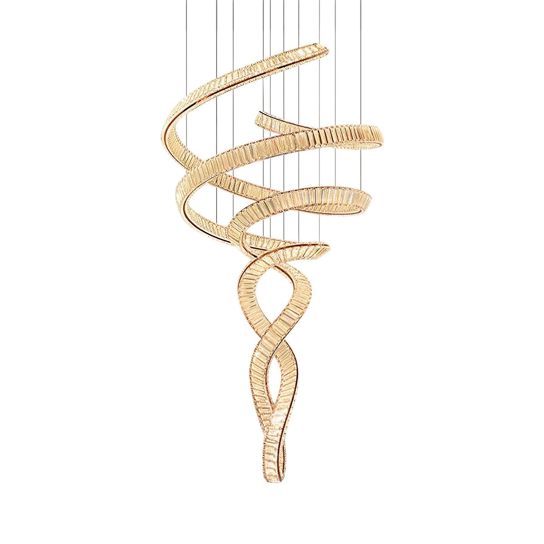 Tall Twisting Glass Staircase Chandelier-Chandelier-Manorlights