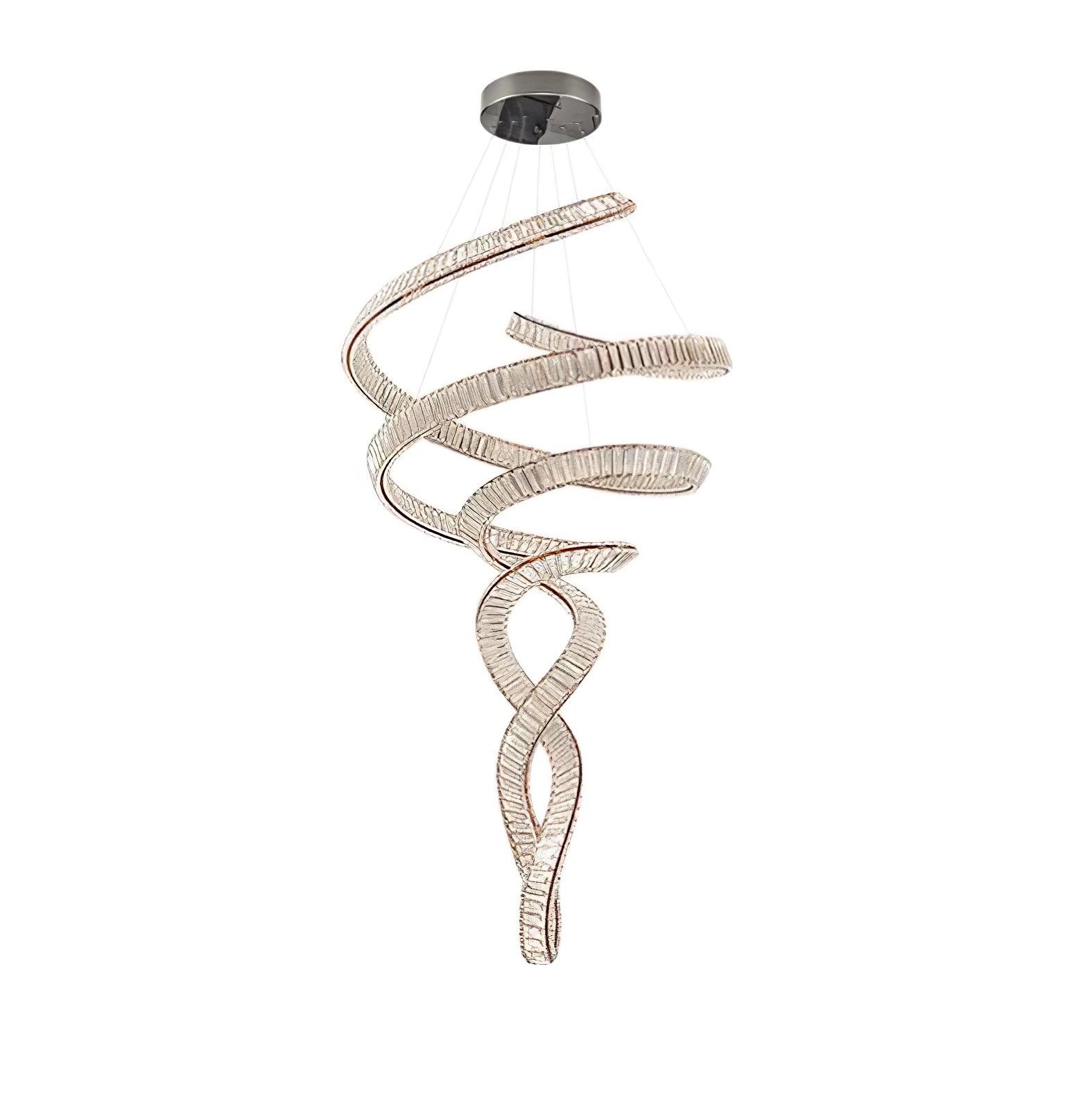 Tall Twisting Glass Staircase Chandelier-Chandelier-Manorlights