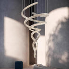 Tall Twisting Glass Staircase Chandelier-Chandelier-Manorlights