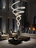 Tall Twisting Glass Staircase Chandelier-Chandelier-Manorlights