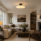 Luma Linen Drum Ceiling Light - Vakkerlight