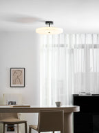 Luma Linen Drum Ceiling Light - Vakkerlight