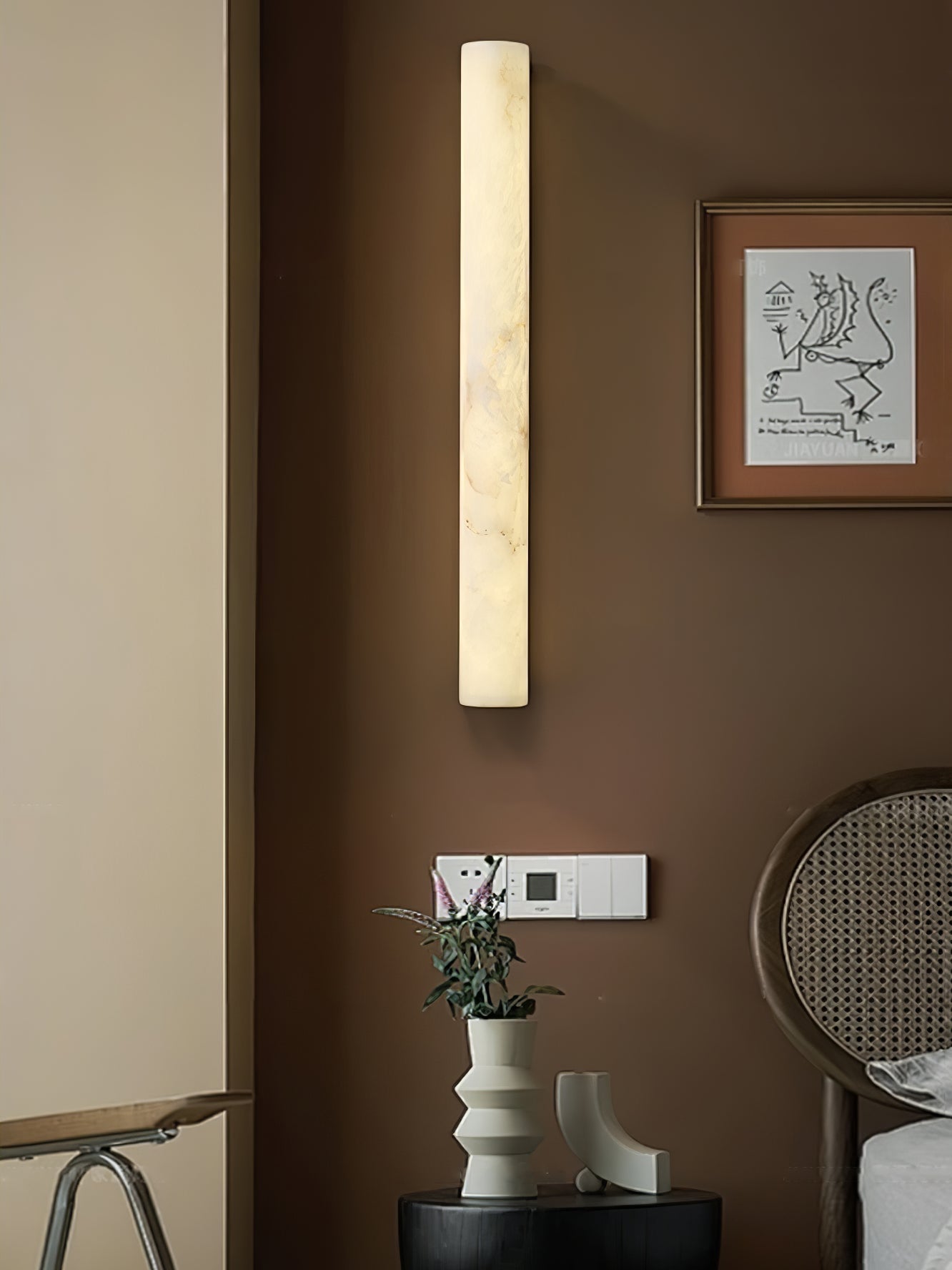 Luminara Alabaster Wall Sconce-Wall lamp-Manorlights