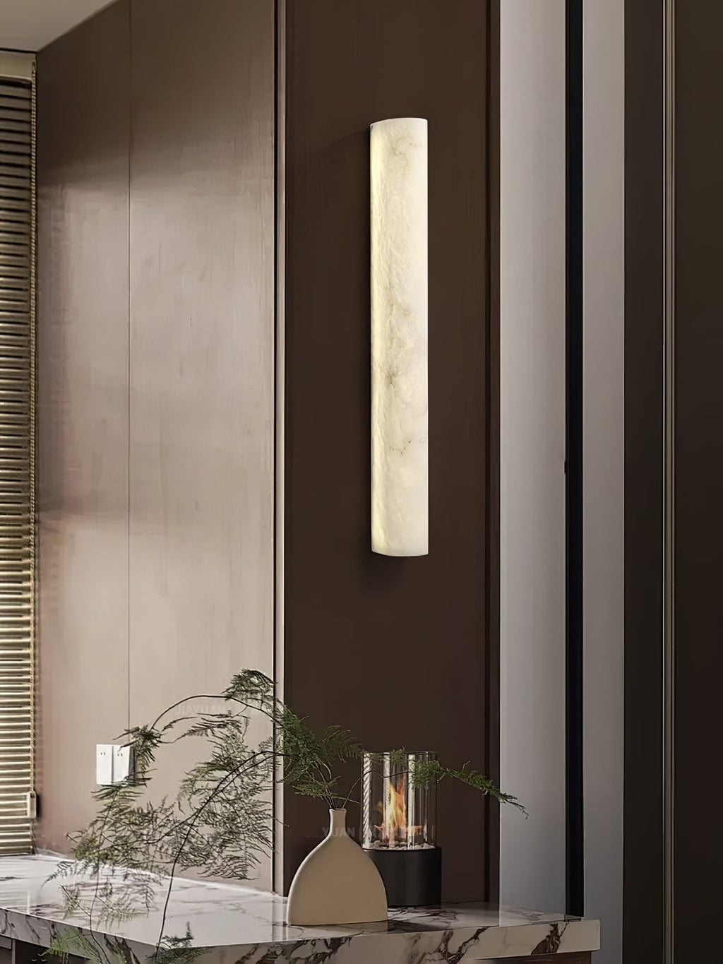 Luminara Alabaster Wall Sconce-Wall lamp-Manorlights