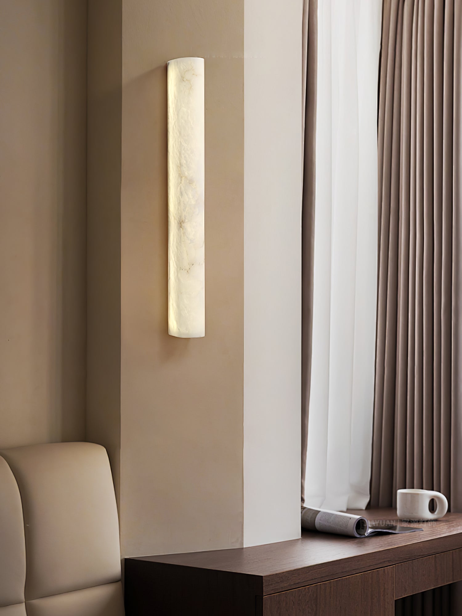 Luminara Alabaster Wall Sconce-Wall lamp-Manorlights
