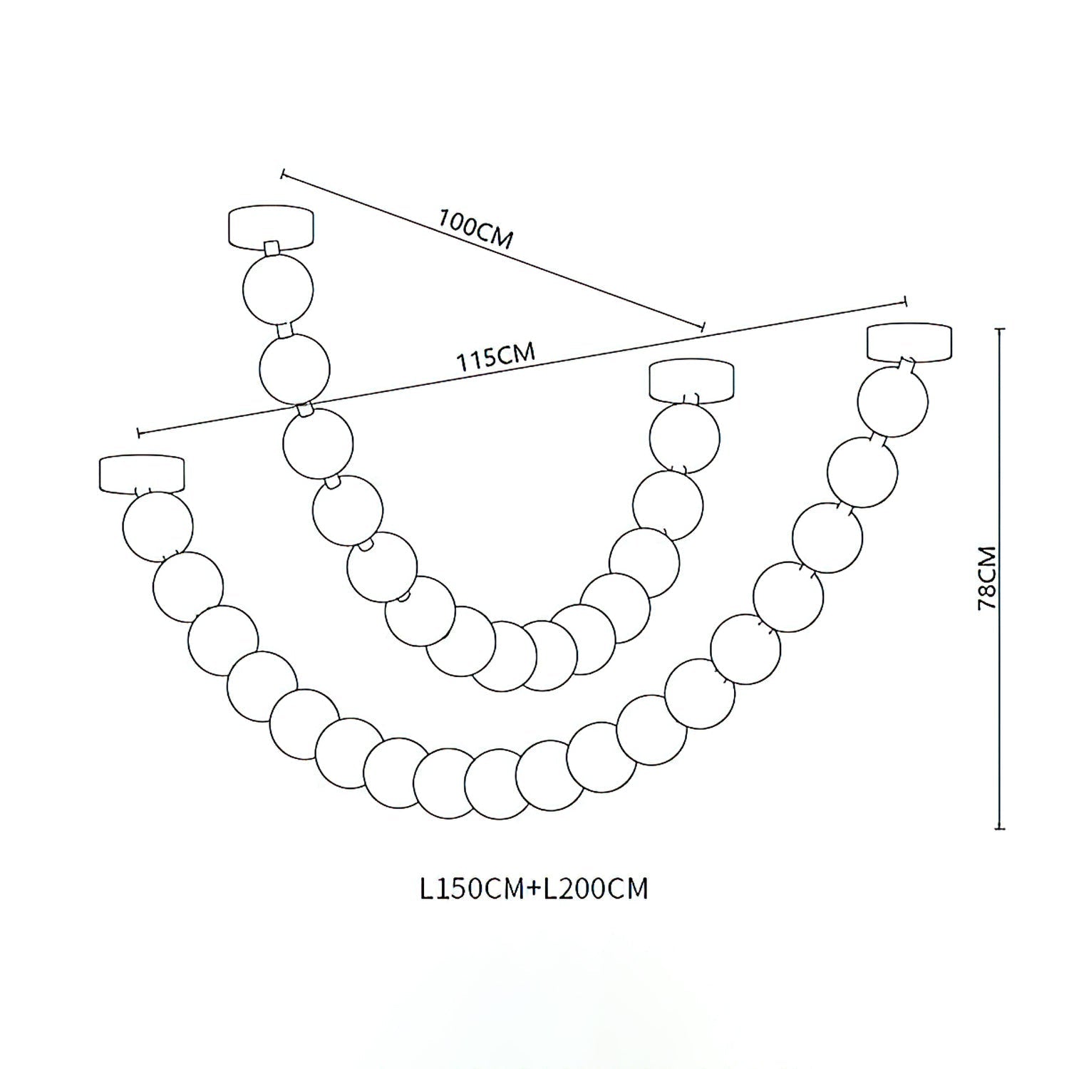 Strand Necklace Chandelier-Chandelier-Manorlights
