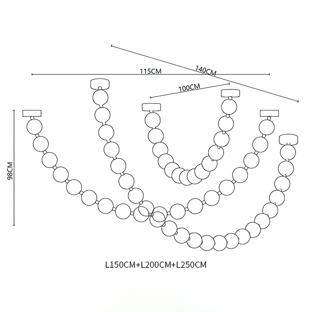 Strand Necklace Chandelier-Chandelier-Manorlights