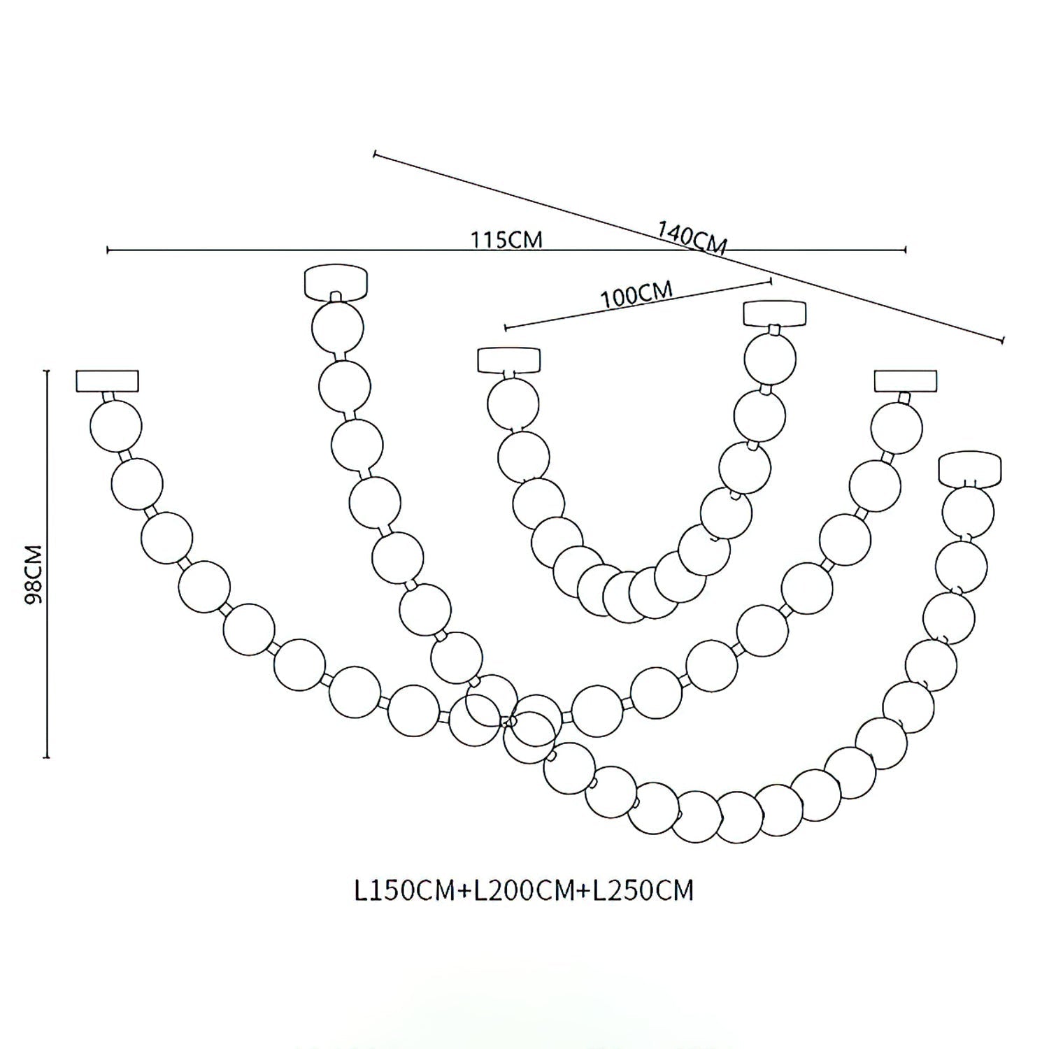 Strand Necklace Chandelier-Chandelier-Manorlights