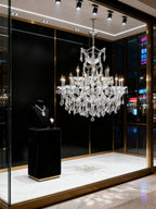33'' Wide Chrome Chandelier 19 Lights Maria Theresa Crystal Chandelier for Dining Room MT01L19C-吊灯-Manorlights