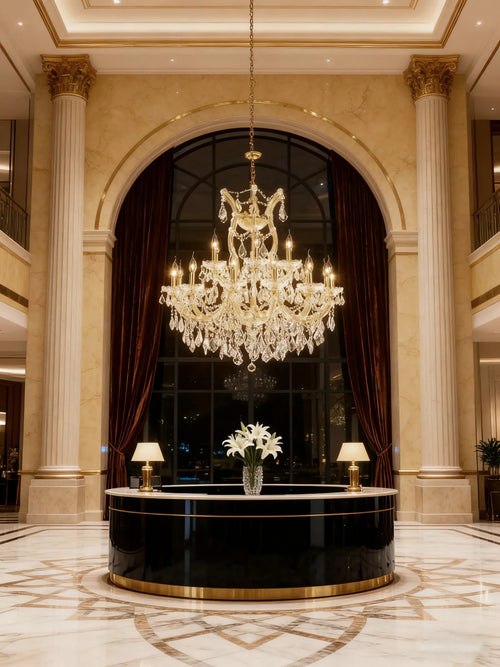 33'' Wide Gold Chandelier 19 Lights Maria Theresa Crystal Chandelier MT01L19G-吊灯-Manorlights