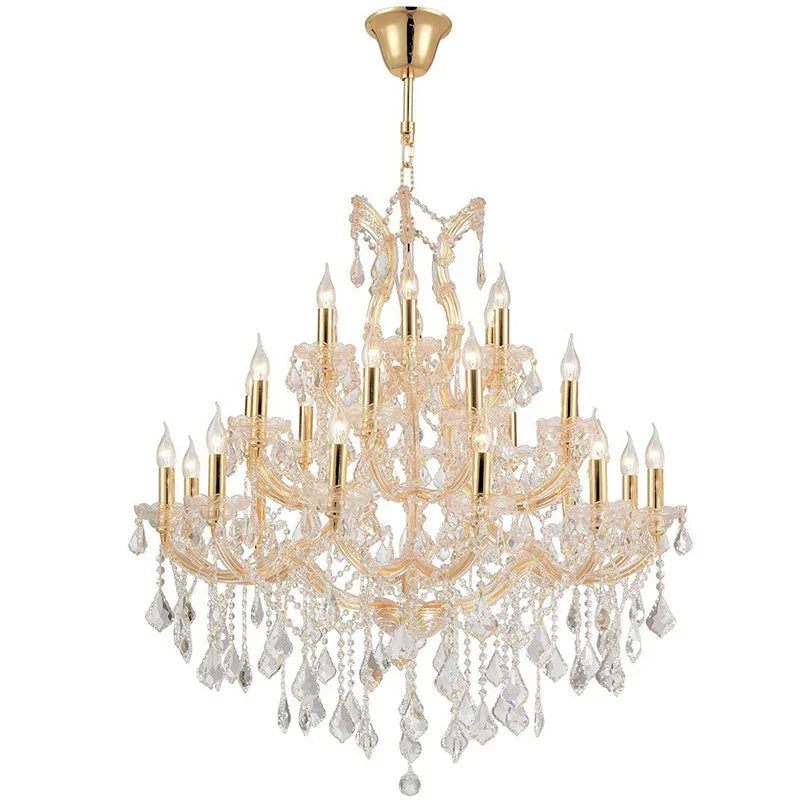 37'' Big Chandelier 28 Lights Maria Theresa Crystal Chandelier for Living Room MT01L28C-吊灯-Manorlights