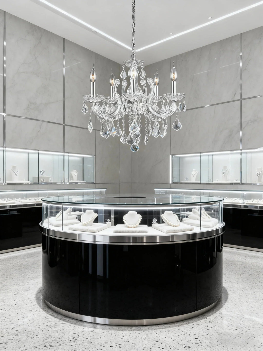 18'' Wide Small Chandelier 5 Lights Maria Theresa Crystal Chandelier MT01L5C-吊灯-Manorlights