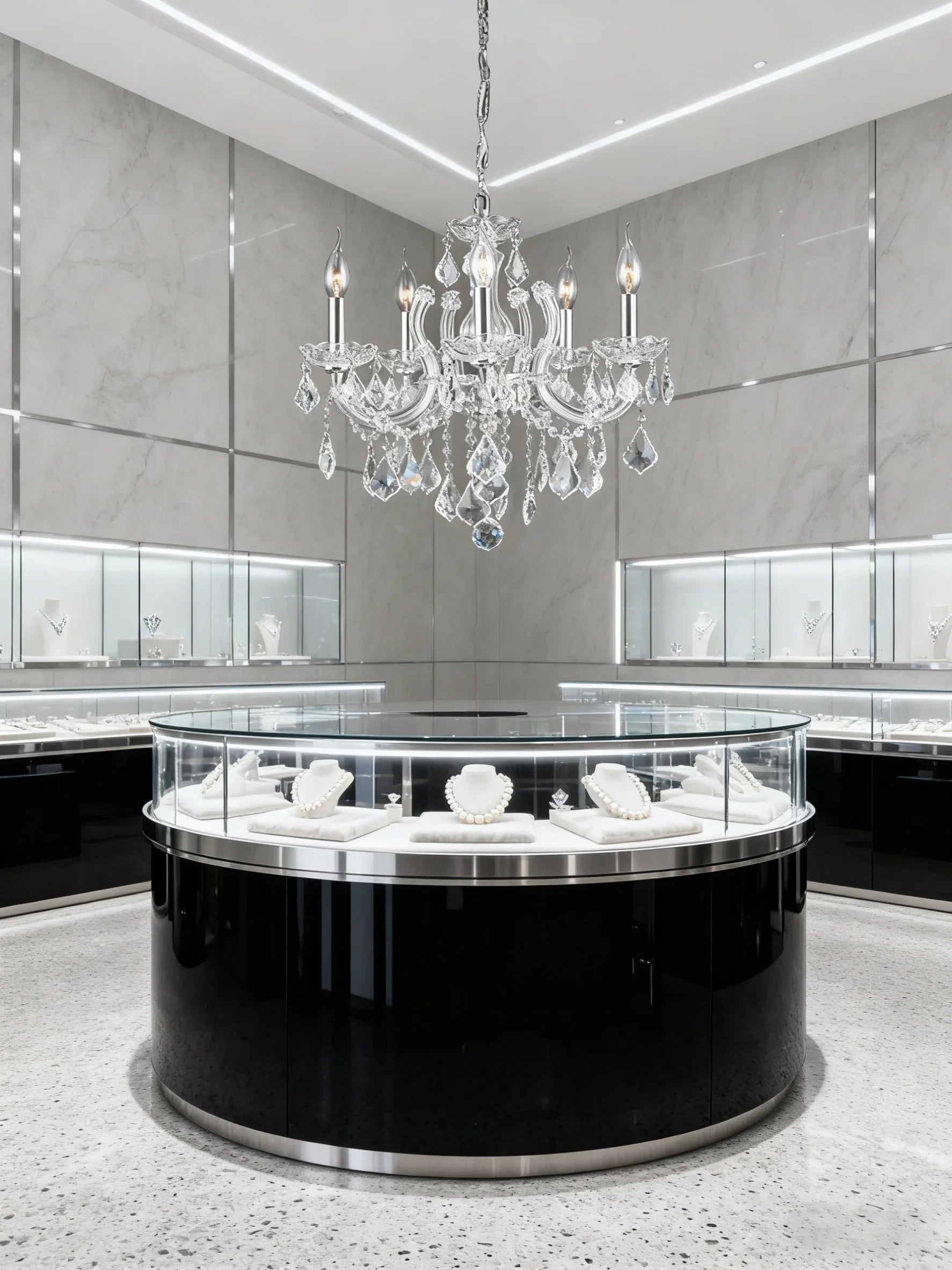 18'' Wide Small Chandelier 5 Lights Maria Theresa Crystal Chandelier MT01L5C-吊灯-Manorlights