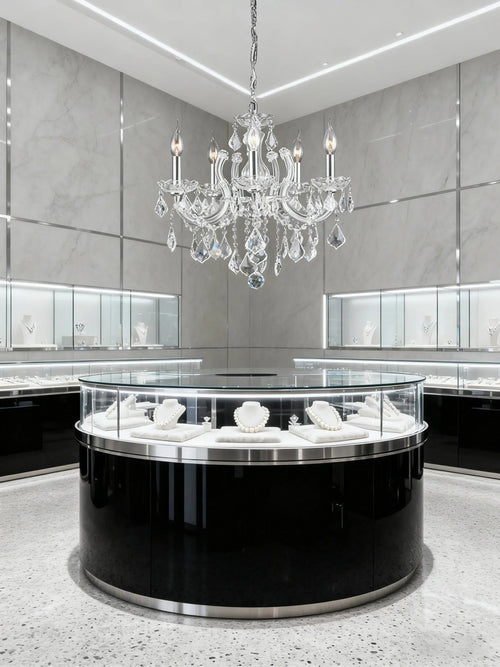 18'' Wide Small Chandelier 5 Lights Maria Theresa Crystal Chandelier MT01L5C-吊灯-Manorlights