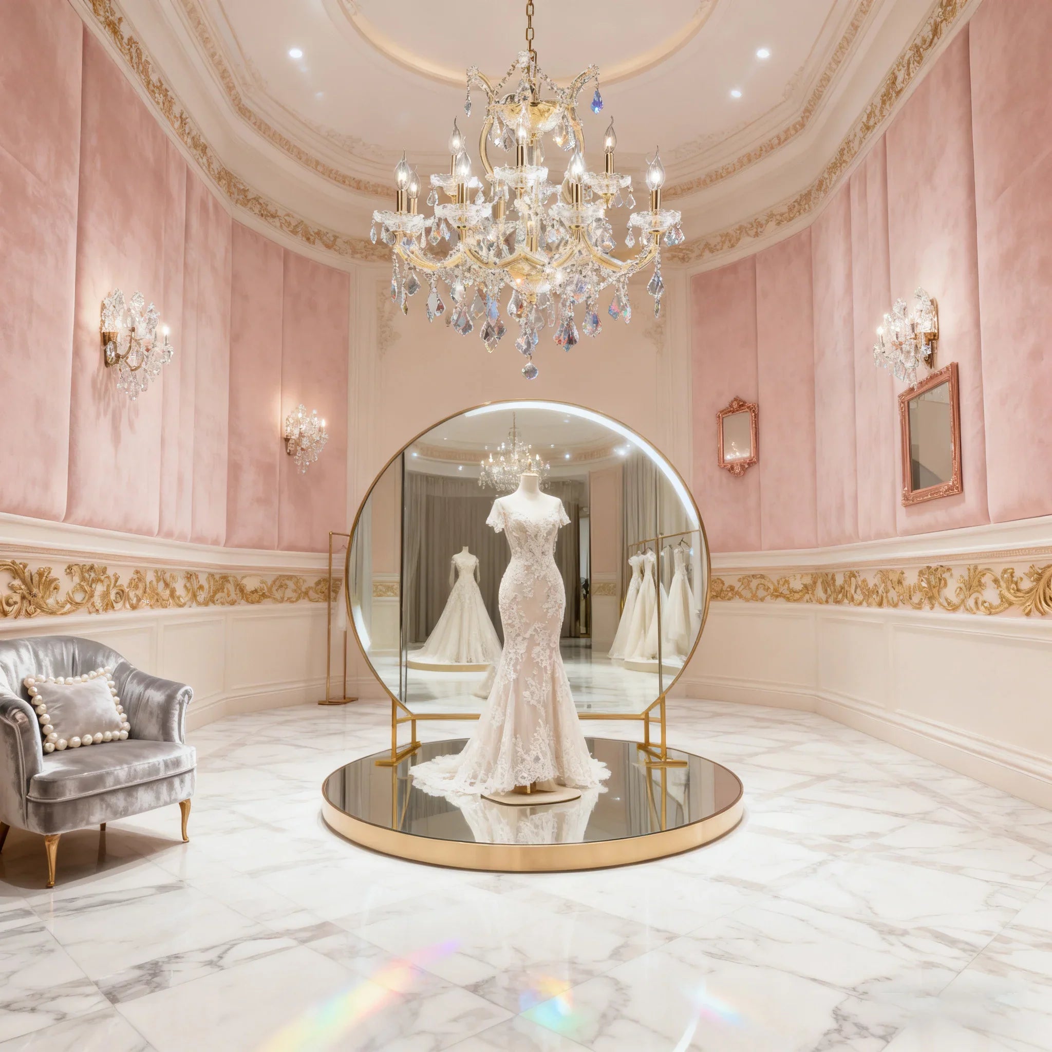 26'' Wide Gold Chandelier Light 9 Lights Maria Theresa Crystal Chandelier MT01L9G-吊灯-Manorlights