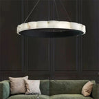 Alabaster Black Round Chandelier-Chandelier-Manorlights