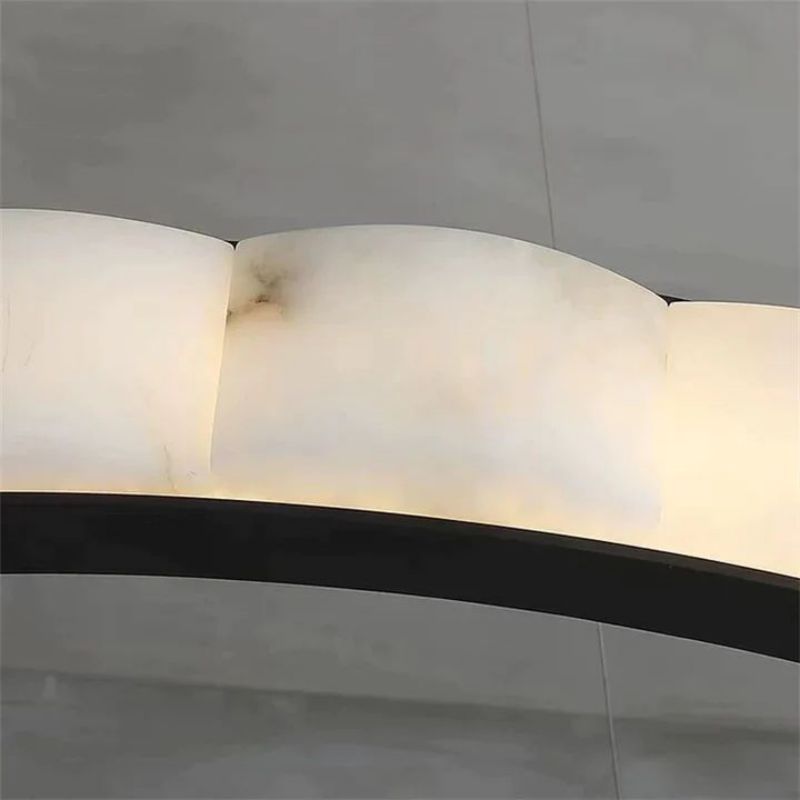 Alabaster Black Round Chandelier-Chandelier-Manorlights