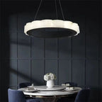 Alabaster Black Round Chandelier-Chandelier-Manorlights