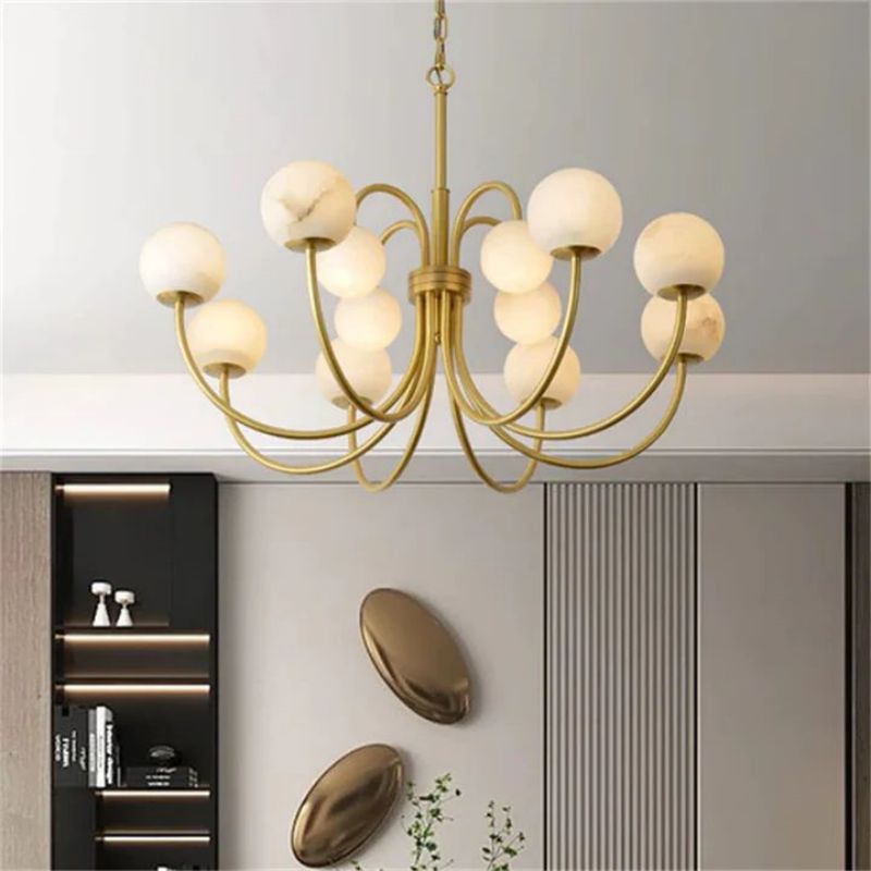 Alabaster Bloom Chandelier-Chandelier-Manorlights