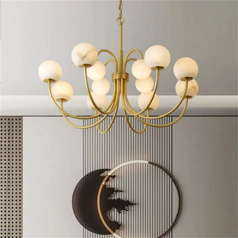 Alabaster Bloom Chandelier-Chandelier-Manorlights