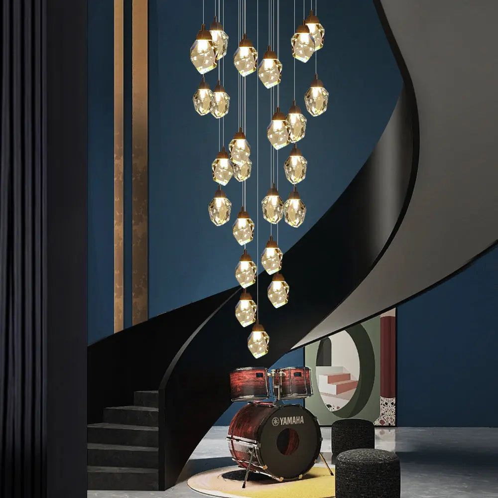 Eve Modern Crystal Chandelier for Staircase-Manorlights