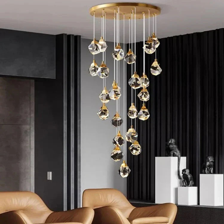 Eve Modern Crystal Chandelier for Staircase-Manorlights