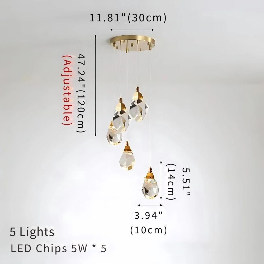 Eve Modern Crystal Chandelier for Staircase-Manorlights