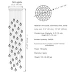 Eve Modern Crystal Chandelier for Staircase-Manorlights