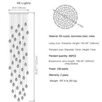 Eve Modern Crystal Chandelier for Staircase-Manorlights