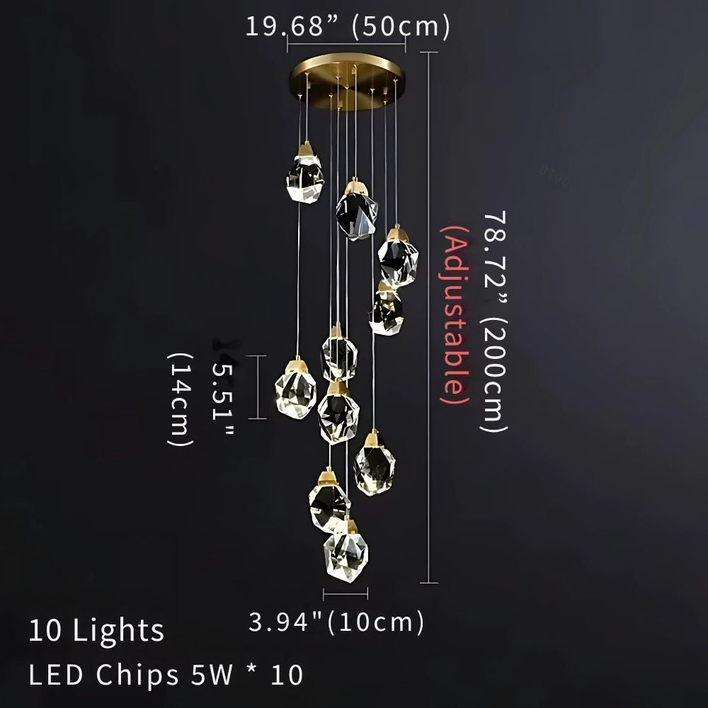 Eve Modern Crystal Chandelier for Staircase-Manorlights