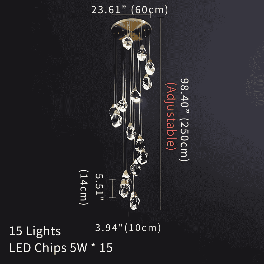 Eve Modern Crystal Chandelier for Staircase-Manorlights