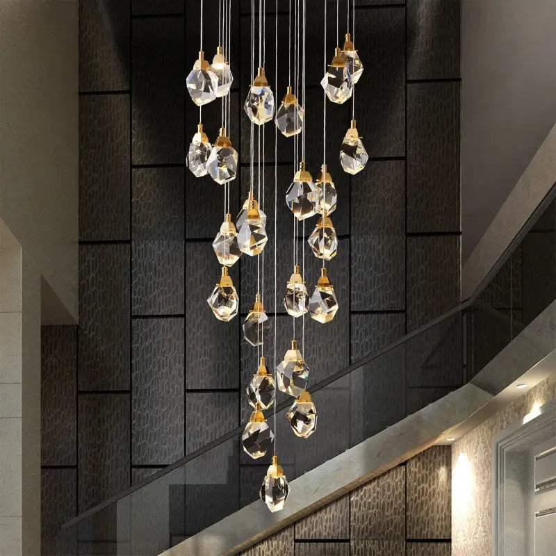 Eve Modern Crystal Chandelier for Staircase-Manorlights