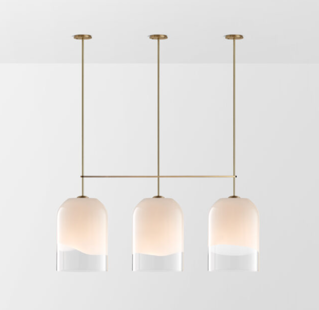 Modern Minimalist Brass Glass Pendant Light for Kitchen Island/Bedroom/Dining Room-Manorlights