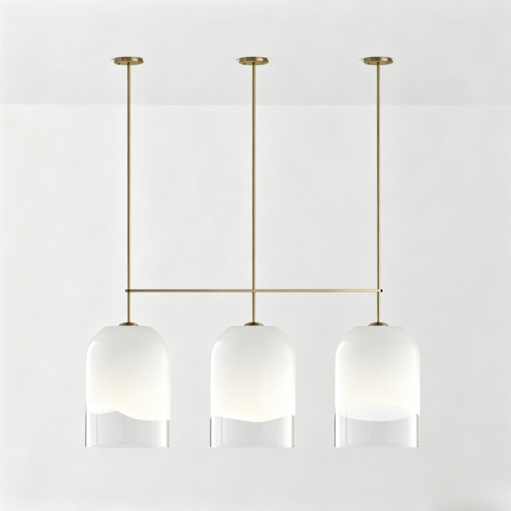 Modern Minimalist Brass Glass Pendant Light for Kitchen Island/Bedroom/Dining Room-Manorlights